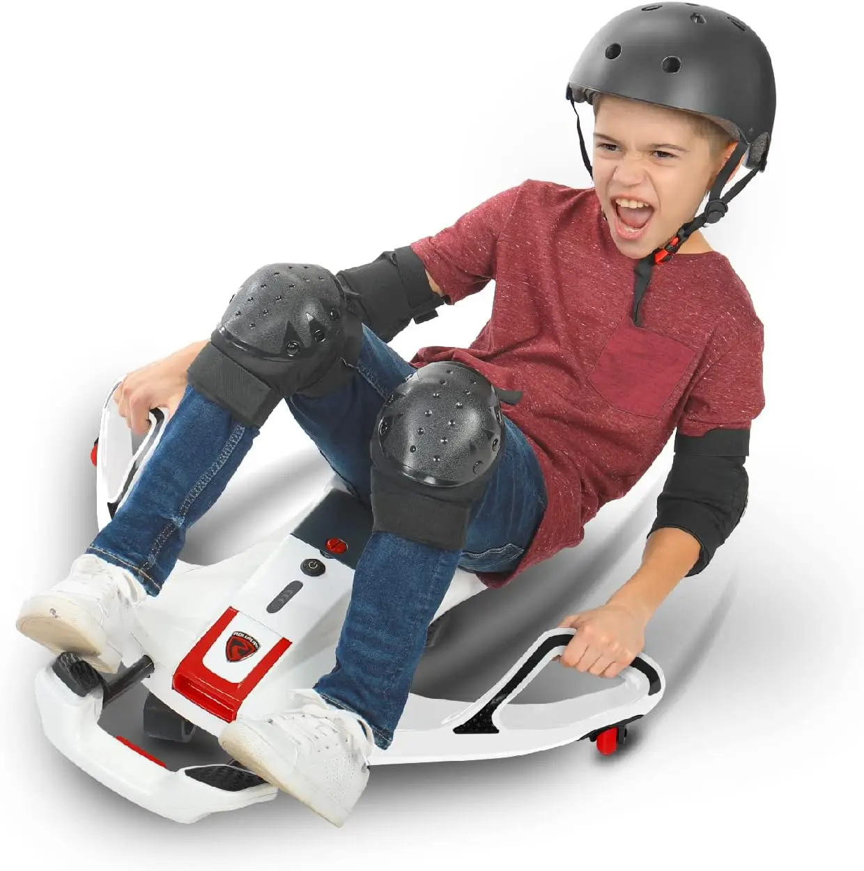 Electric Ride On Toy for Ages 6 & Up with High Power 24V Lithium Ion Battery, Side Handlebars for Stee