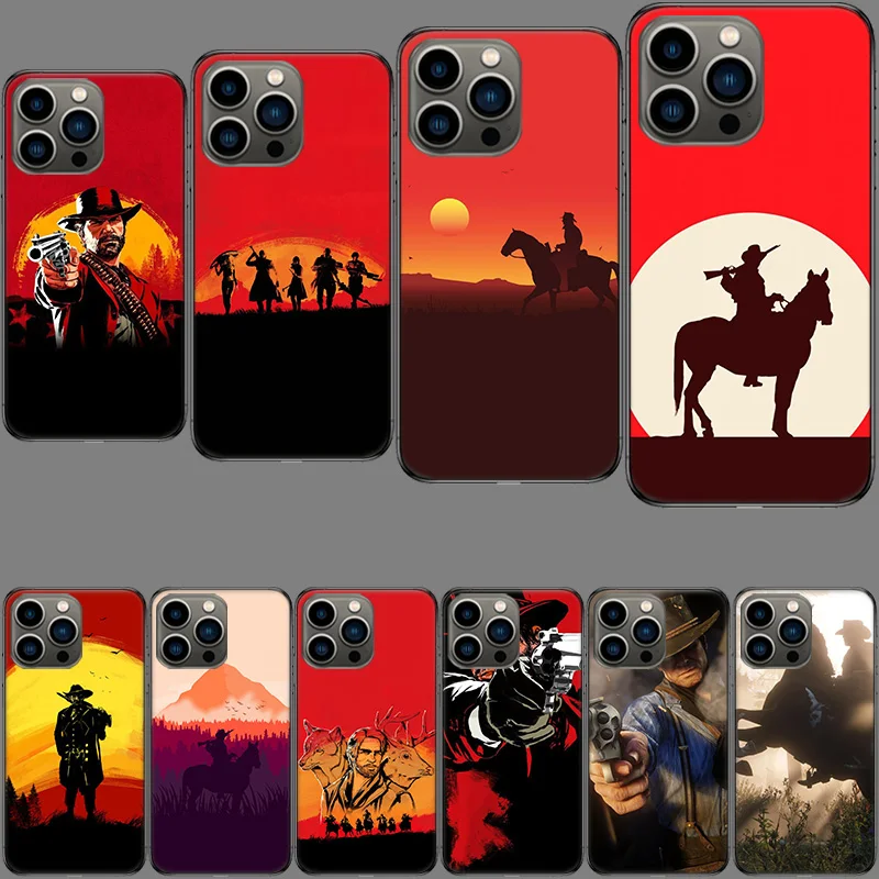 Red Dead Redemption Phone Case For Apple Iphone 15+ 14 Plus Fundas 16 Pro Max Capa 12 13 Mini Coque 11 Pro Cover Shell TPU Cover