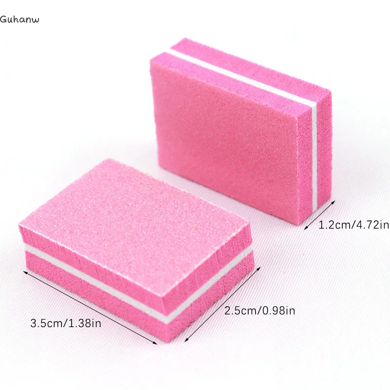 

【WHB43】50PCS Mini Nail Sponge Files Buffer Block Buffing Sanding 100/180 Grit Pedicure Tool For Gel Polish Manicure Supply