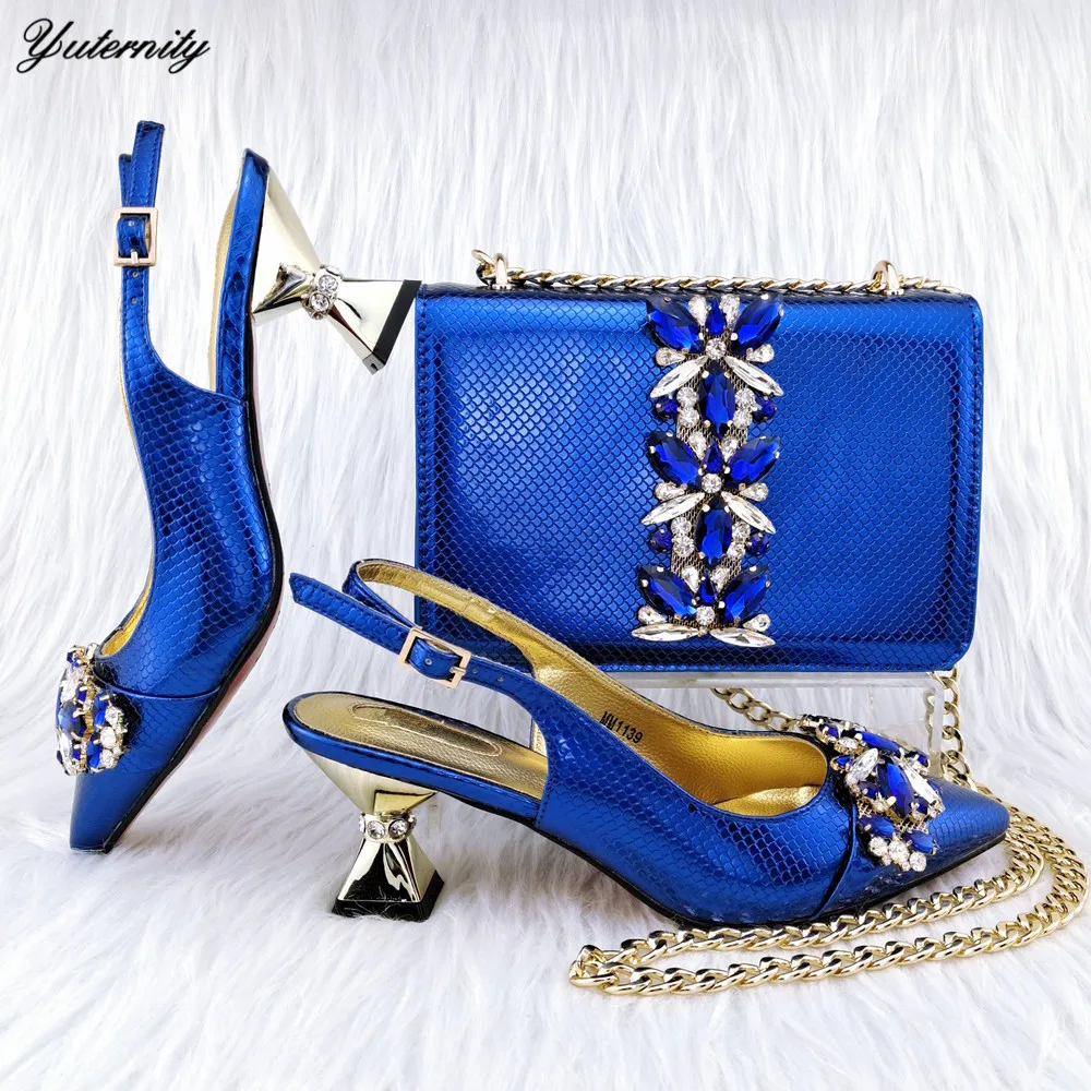 

Итальянский дизайн, летняя женская обувь и сумки в тон, новый комплект африканских туфель на высоком каблуке и кошелек для вечеринки, большой размер 38-43