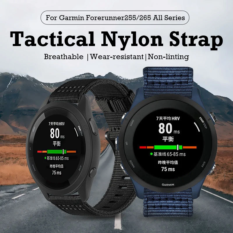 

20 22mm Garmin Easy Fit Nylon Strap For Forerunner 255/265/965 Wristband For Active /Vivoactive 4 Bracelet Venu Universal Band