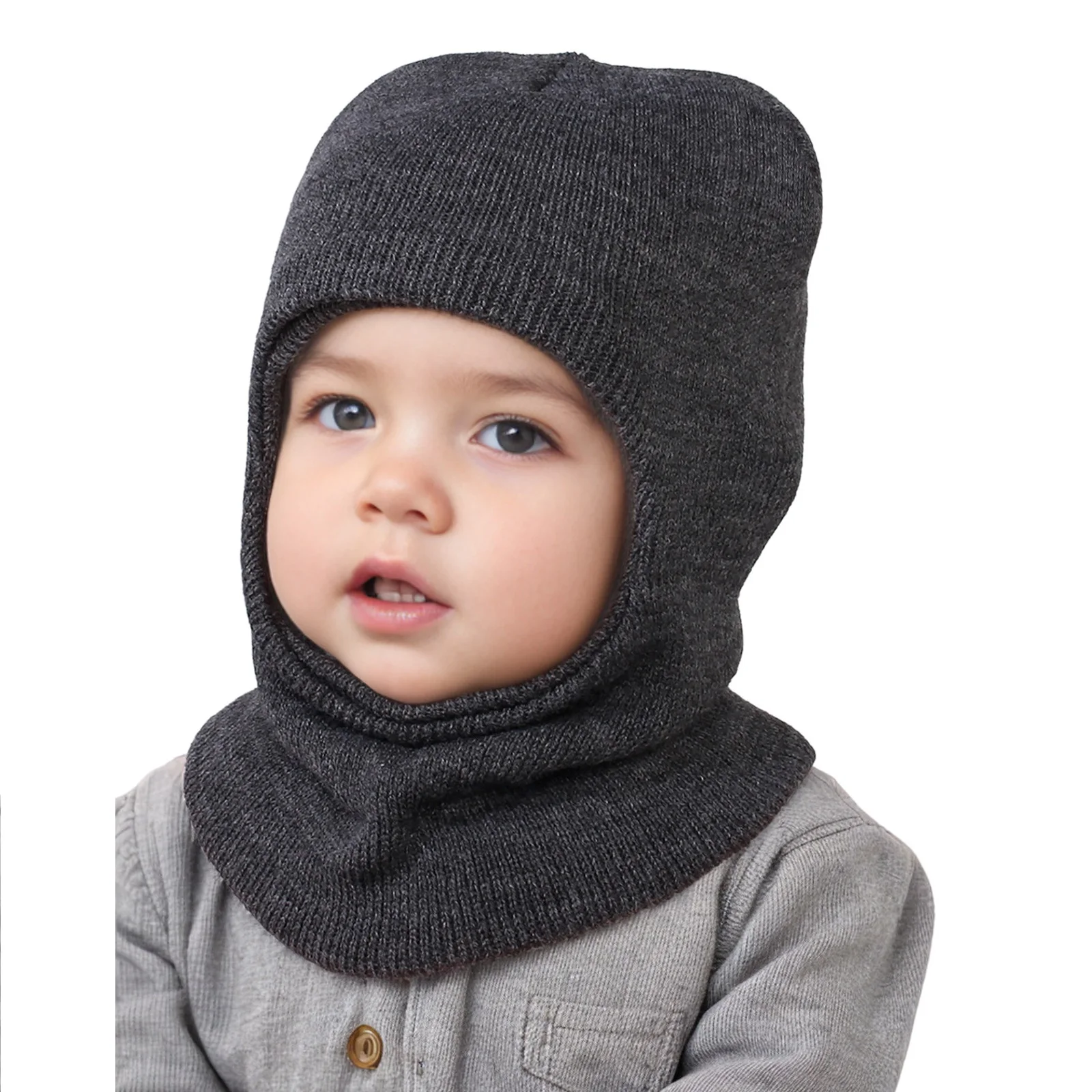 

0-8Y Children's Hats Autumn and Winter New Baby Wool Knitted Pullover Hat Versatile Solid Color Thermal Hat