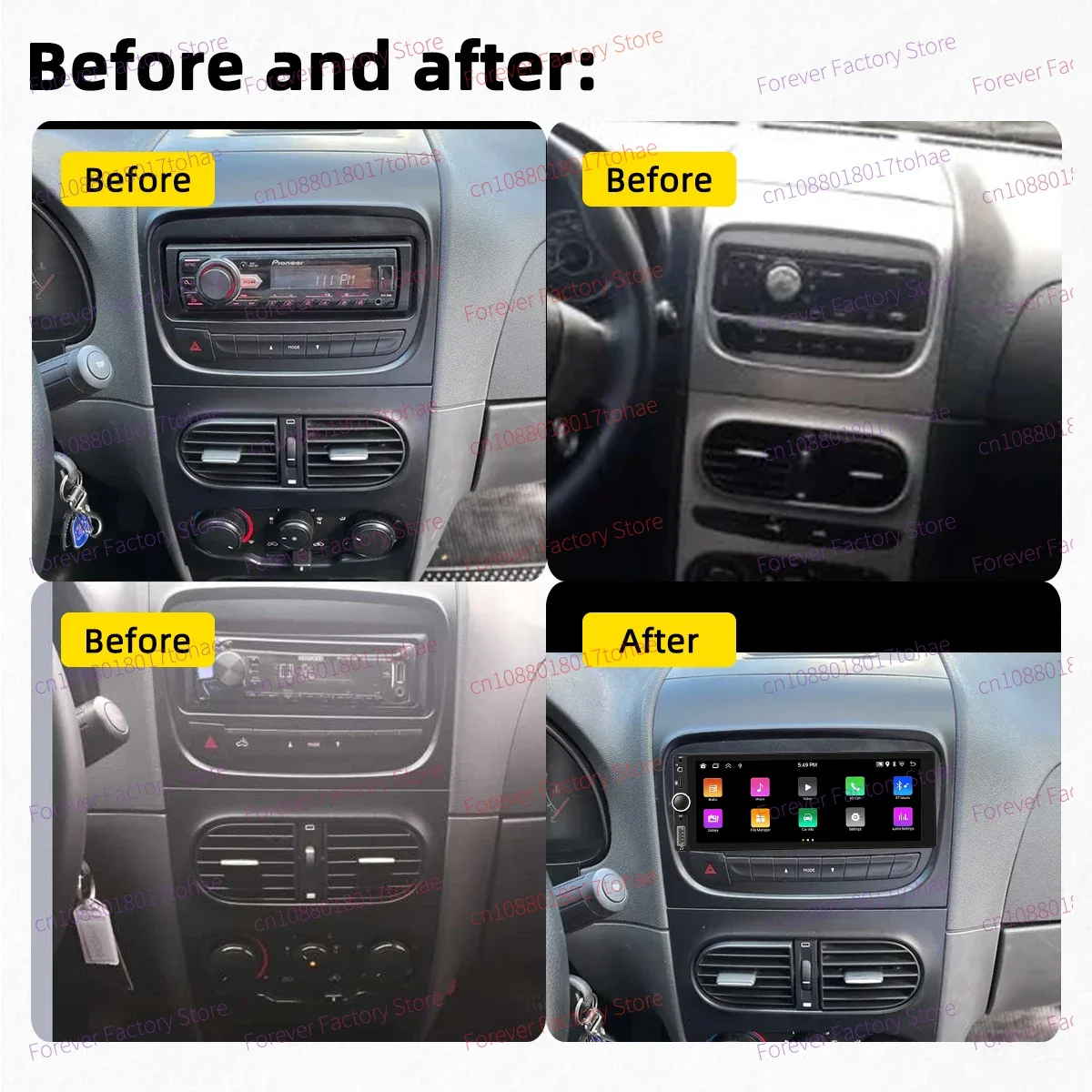 For Fiat Strada 2013-2019 1Din Android Radio Carplay Android Auto 6.86