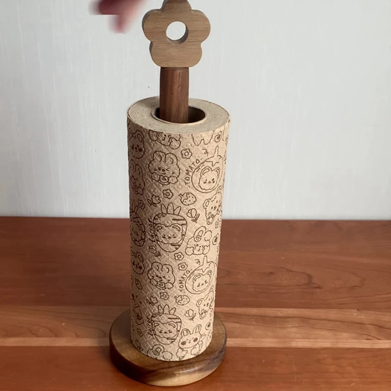 Paper Towel Stand Punch-Free Free Standing Movable Flower-Shaped Bathroom-AD23