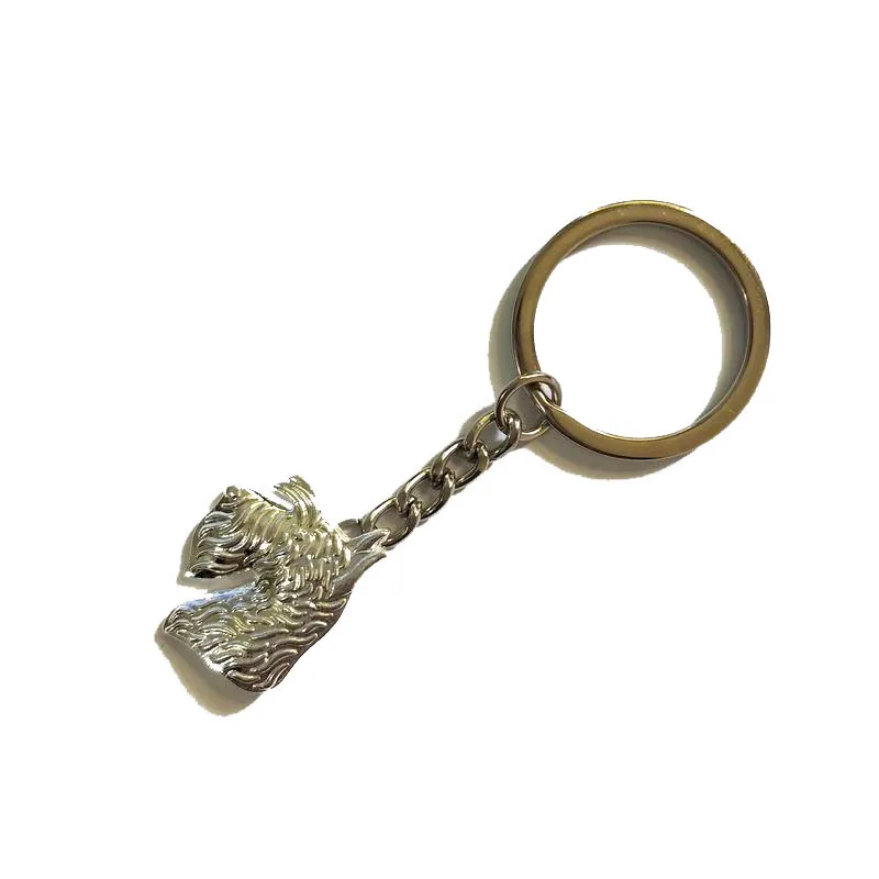 Fashion Scottish Terrier Dog Shaped Key Chains Jewelry Metal Charm Key Chains For Women