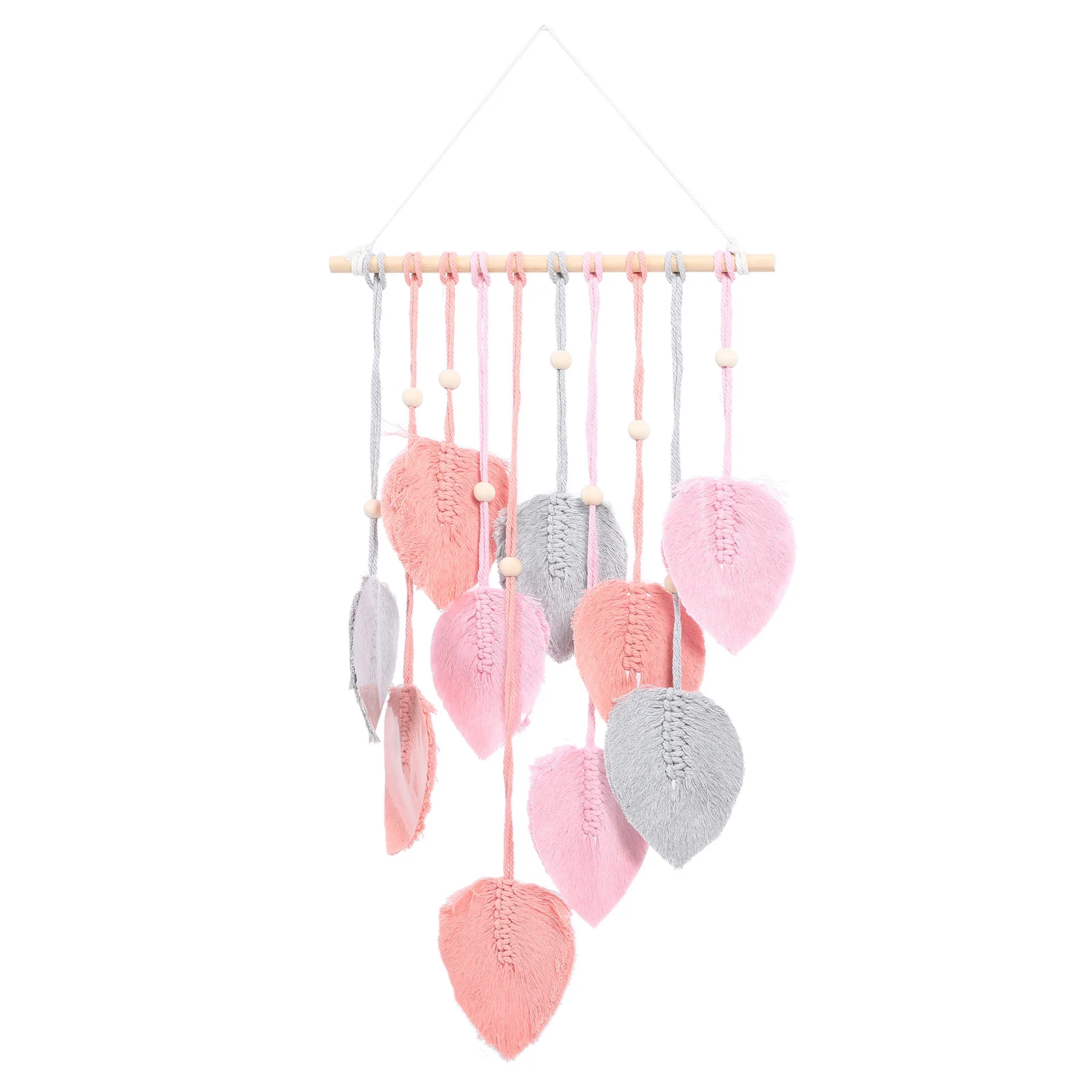 

Macrame Leaf Woven Tapestry Handcrafted Tassel Wall Hanging Decorative Tapestry for Bedroom Nursery Bohemian Wall Art