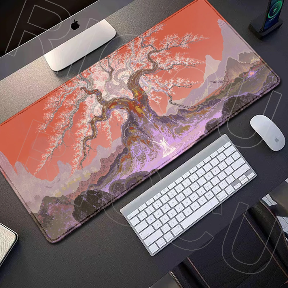 Erweiterte Mauspads mit Berg- und Meereslandschaft, rutschfester Gummi, für Spiele, Heimbüro-Zubehör, Laptop-Mauspad, Spielmatte, Gamer-Schreibtischmatte – Detail 14