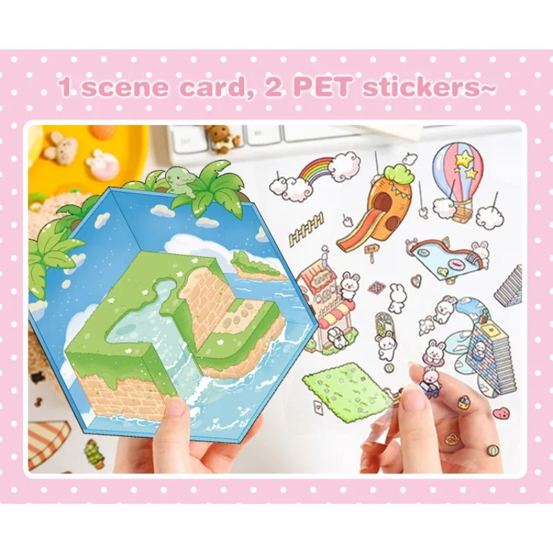 Christmas 3D Miniature House Stickers DIY Holiday Scene Decals for Kids Play House Game Stress Relief Classic Toys