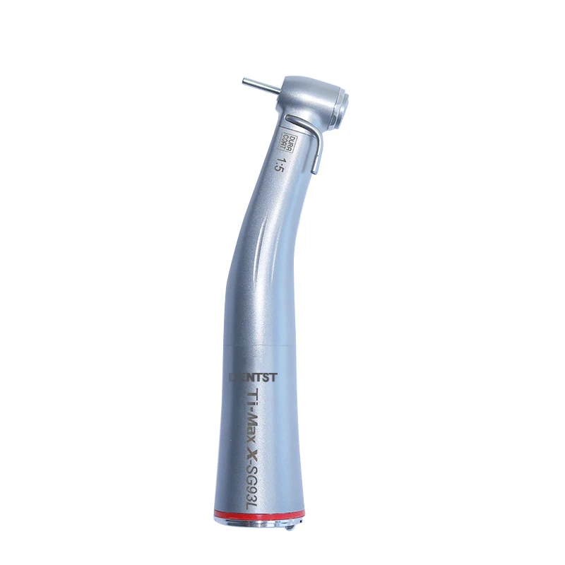 Dental Contra Angle X-SG93L Handpieces Fiber Optic Handpiece Push Button 1:5 Increase Speed Handpiece E-type Connection Red Ring