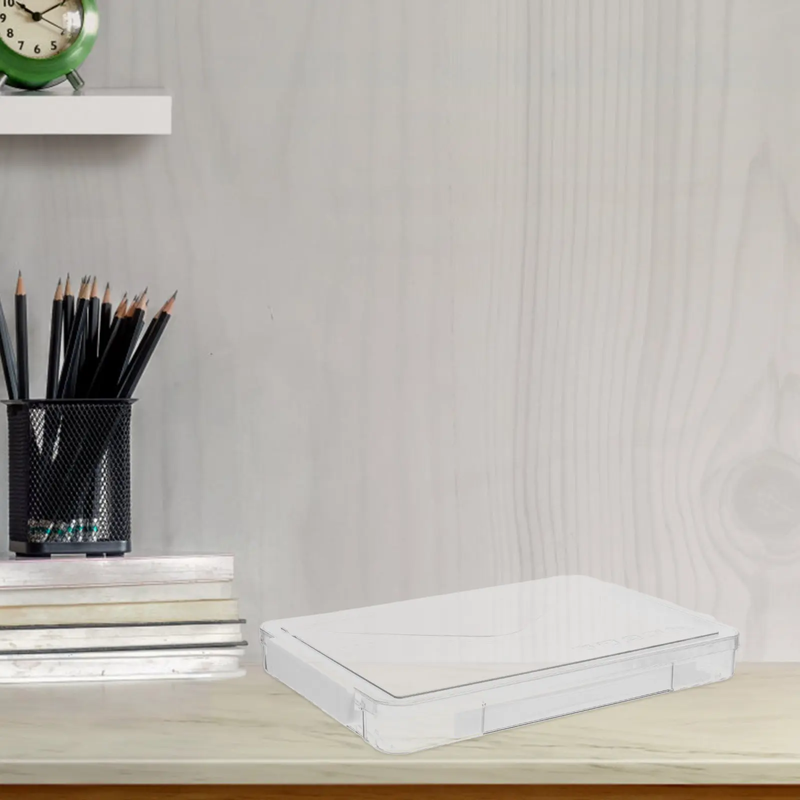 

Portable Transparent Document Storage Box Pet Waterproof Organizer Lid Handle for Certificates File Box Paper Organizer