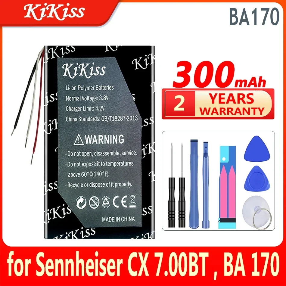 KiKiss Battery for Sennheiser CX 7.00BT , BA 170 AHB471233PST Momentum In-Ear Headset BA170 AHB471233PST Batteries