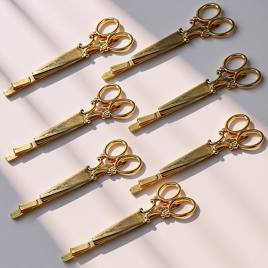 

7pcs Vintage Scissors Hair Clips Barrettes For Women Elegant Styling Party Wedding Accessories Hairpin Decorations Tools