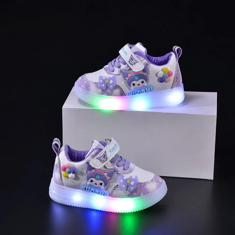 

baby flashing sports Toddler shoes Sanrio hello kitty boys girls breathable Sneakers board shos children luminous casual shoes