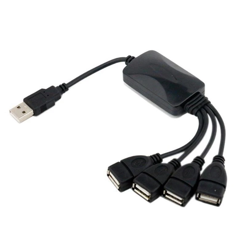 1 ذكر إلى 4 أنثى USB 2.0 تمديد كابل بيانات محول الطاقة محول مأخذ التوصيل محور USB فاصل الكمبيوتر