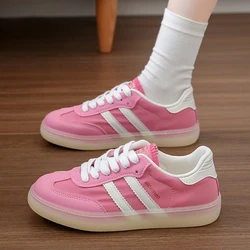 Women Casual Sneakers Simple Design Skateboard Running Tennis Sports Shoes Outdoor Trainers Lace Up Flats Sneakers For Female 40