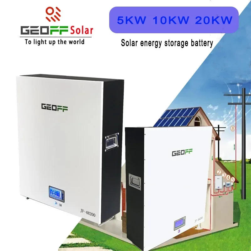 La batteria di energia solare domestica GEOFF 10 kW 48 V 200 Ah sostituisce la batteria LiFePO4 domestica con BMS