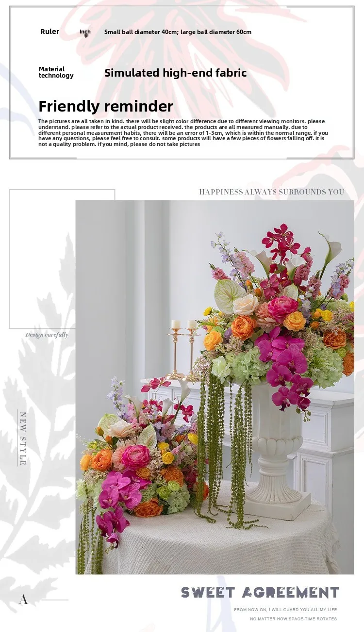 Großhandel Künstliche Blumenkugel Vintage Verwelkte Rose Braut-Handstrauß Seidenblumen Hochzeit Verlobung Event Tischdekoration – Detail 6