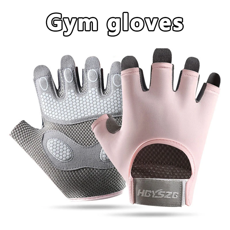 

1Pair Workout Gloves Men Women Gym Lifting Fitness Climbing Exercises Work Out Wrist Belt Shock Absorb Foam Pad Palm Crossfit