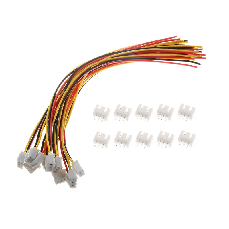 10Sets Pitch Male Female Plug 24AWG Wire Cable Connector 2/3/4/5/6/7/8/9/10 Pin Socket JST XH2.54 XH 2.54mm 15cm Wire Length