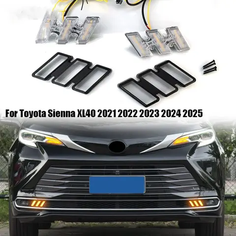 टोयोटा सिएना XL40 2021 2022 2023 2024 2025 के लिए तीन रंग सफेद पीले और नीले रोशनी के साथ एलईडी डे-टाइम रनिंग लाइट असेंबली 8 best sales टोयोटा सिएना 2024 - №5