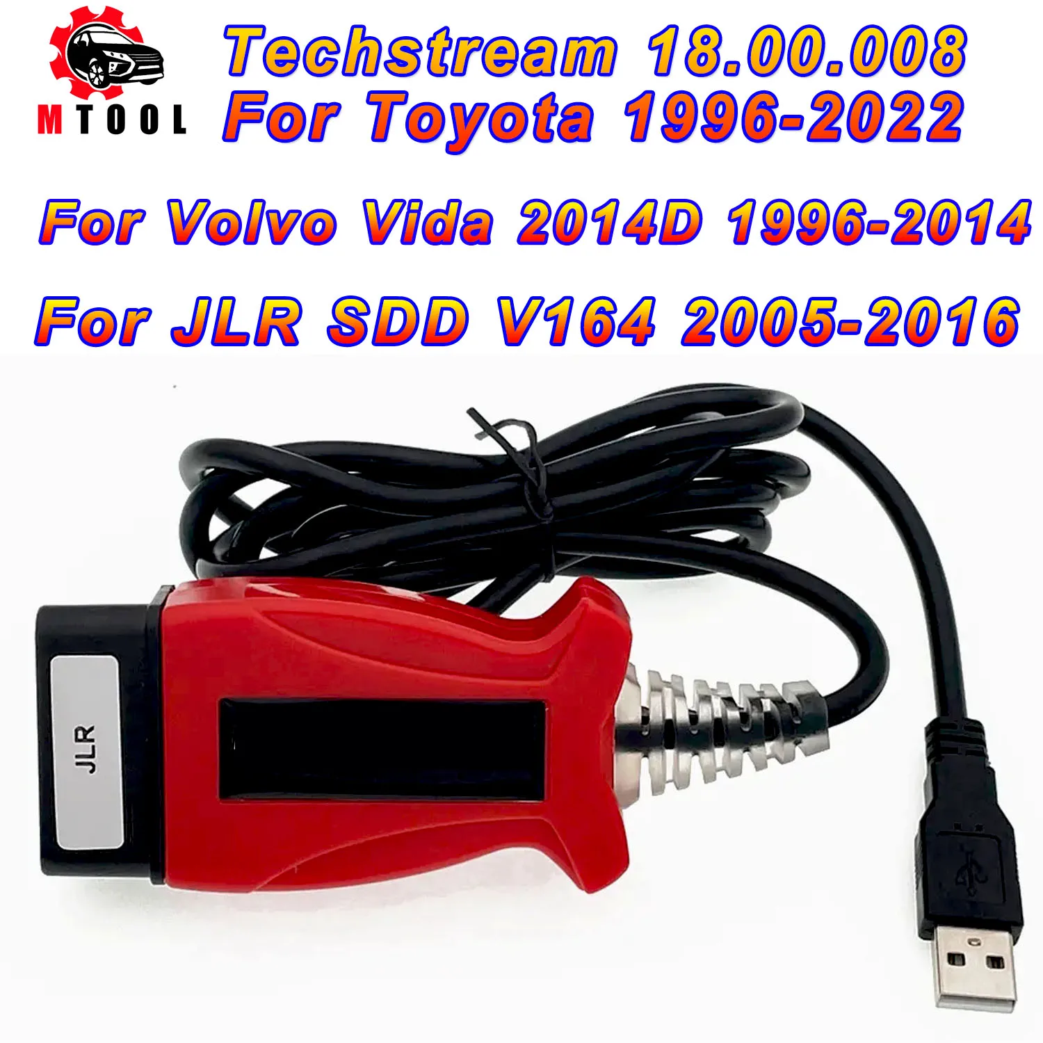 V160 Fit For Toyota TIS Techstream 18.00.008 For Jaguar / Land Rover / Volvo 2014D OBD 2 Cable SDD V164 PRO PK MINI VCI OTC