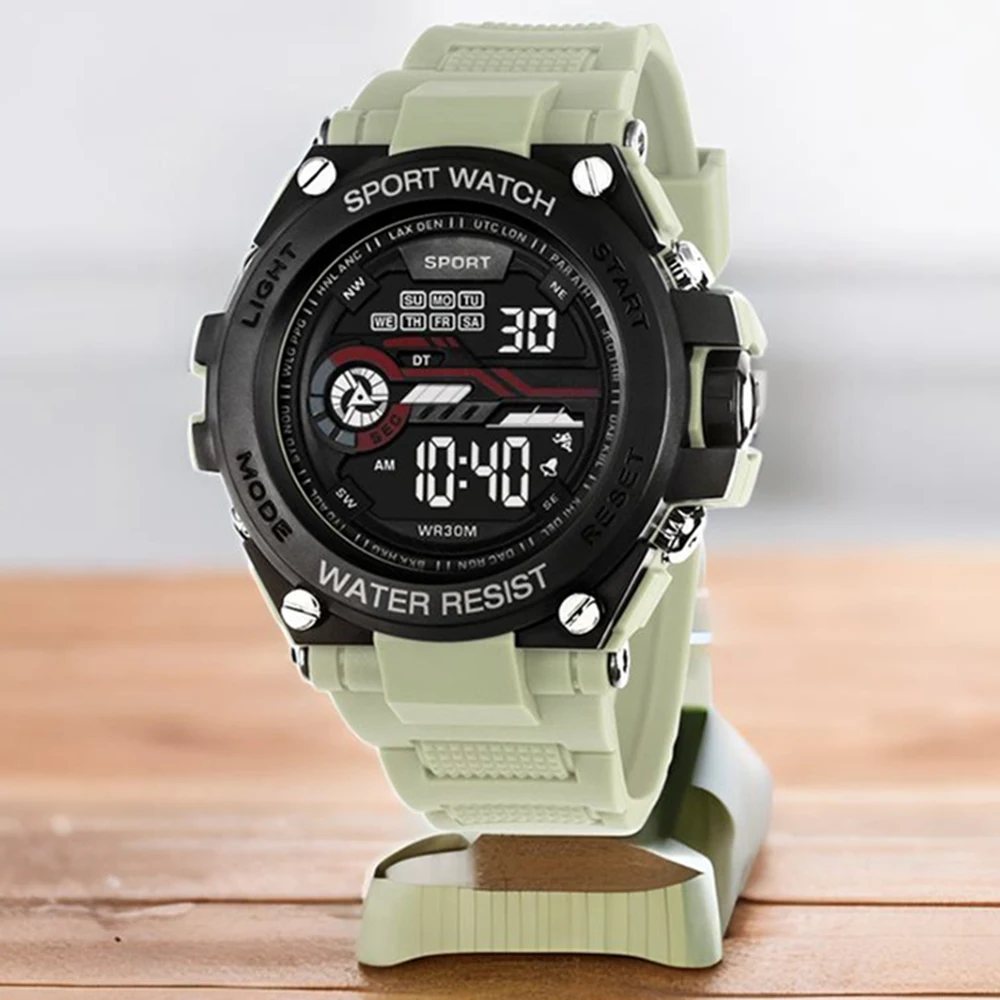 Men's Sports Watch Waterproof Stopwatch Man Sport Watches Multifuction Digital Watch Alarm Clock Electronic Wristwatch for Kids