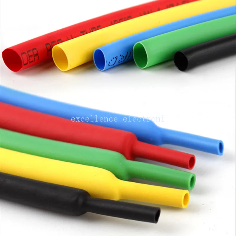 5m Heat Shrink Tube 2:1 Shrinkage Ratio Diameter 1 2 3 4 5 6 7 8 10 mm Polyolefin Insulated Cable Sleeve 10 Colors