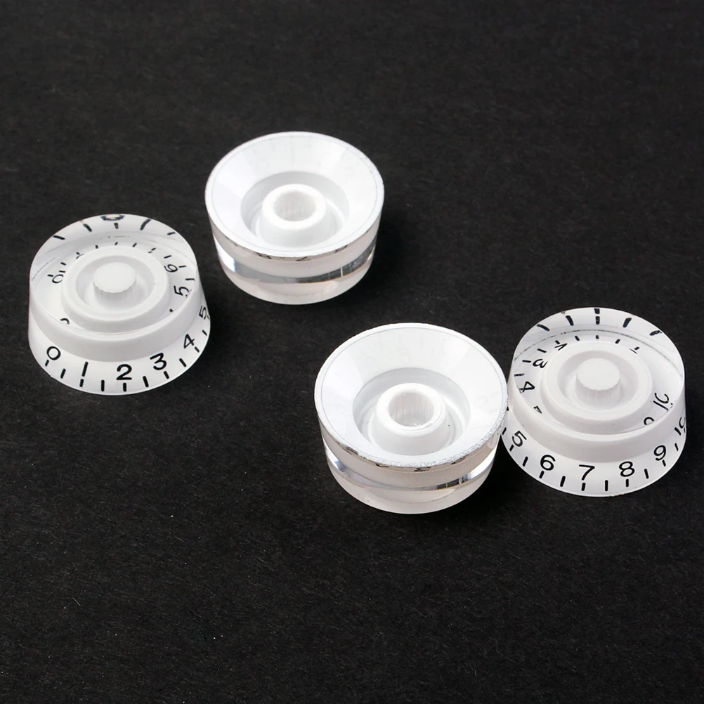 

4 pcs Guitar Knobs Volume Tone Control Replacement Big Round Knobs For Style Electric Guitar Parts Durable Plastic