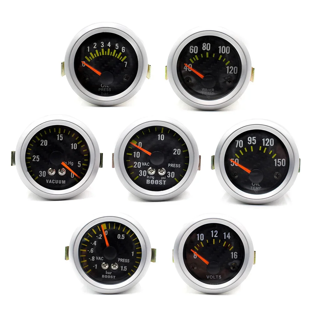 YOMI 52mm Psi Turbo Boost Gauge Meter WIth Sensor Machinery Psi Carbon Fiber Face Turbo Boost Meter