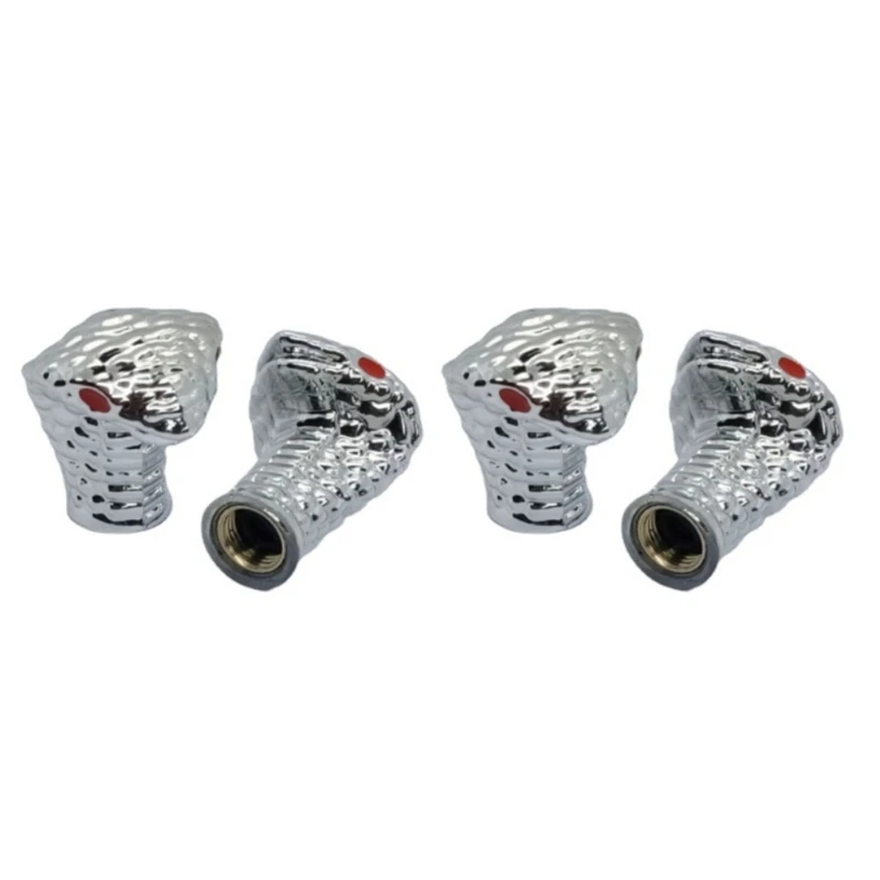 4pcs Tire Valves Stem Cover Snake Head Tire Valves Caps Dustproof Air Valves Lids Air Protections for Truck Wheel