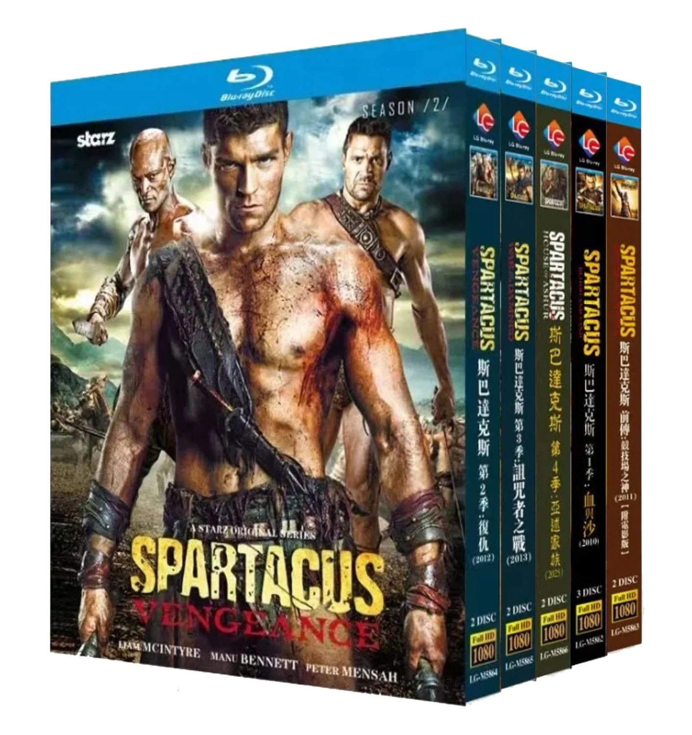 Spartacus Staffel 1-4 + Gods of the Arena (2011) 11-Disc Neu Versiegelte Box-Set Blu-ray Disc High Definition BD