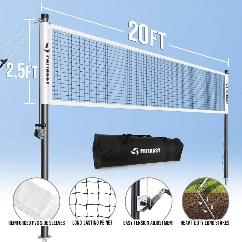 

Professional Badminton Set with Carbon Aluminum Rackets (Set of 4), Portable Outdoor Badminton Net with Winch System