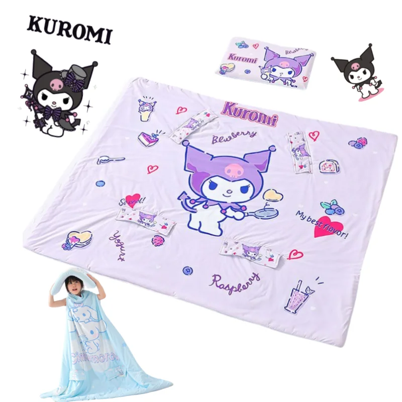 

Sanrio Cinnamoroll Hello Kitty Kuromi My melody Pochacco Cute Cartoon Cozy Creative Thin Anti Kick Quilt Summer Cool Silk Quilt