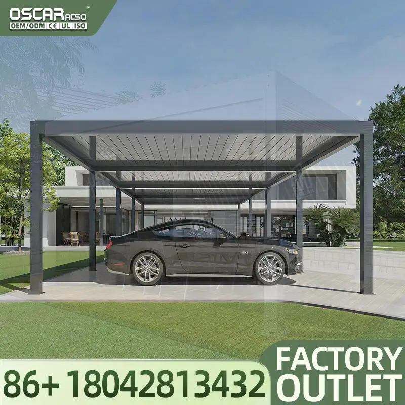 3X3m 3X4m 4X4m 6X4m في الهواء الطلق الألومنيوم اللوفر الهياكل الجاهزة الفاخرة الحديثة الملاجئ في الهواء الطلق أوروبا جاهزة لشحن العريشة #3