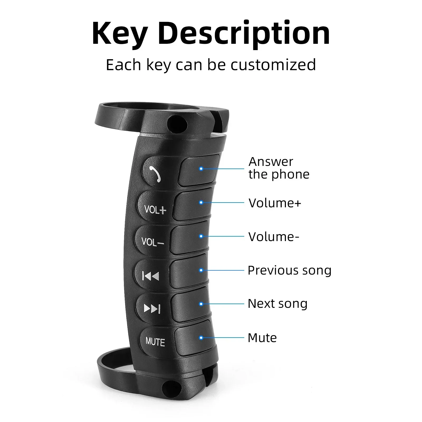 Car Steering Wheel Control Multi-function Button Car Navigation DVD Player GPS Radio Remote Control Wireless 6 Keys Button