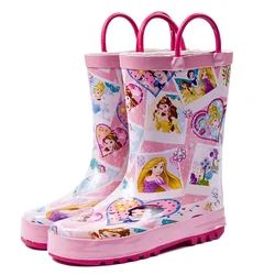 New Disney fazzoletto rosa ragazze principessa bambini stivali da pioggia ragazzi scarpe da acqua Overshoes scarpe da genitori stivali congelati