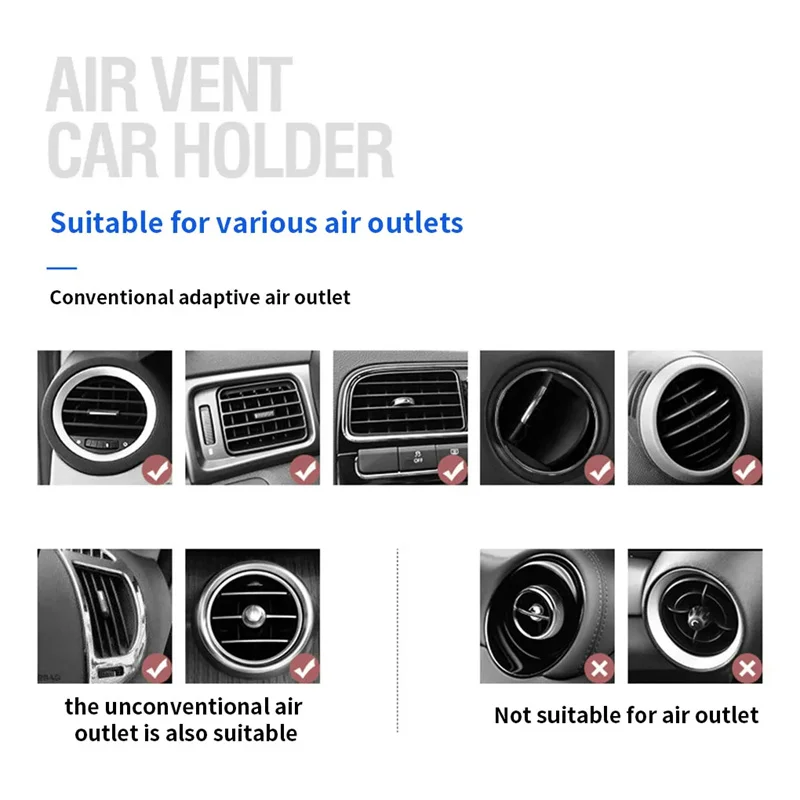 Mini Car Phone Holder Mobile Phone Clip Holder Stand Auto Air Vent Cell Phone Stand For iPhone Xiaomi Samsung Car Air Vent Mount