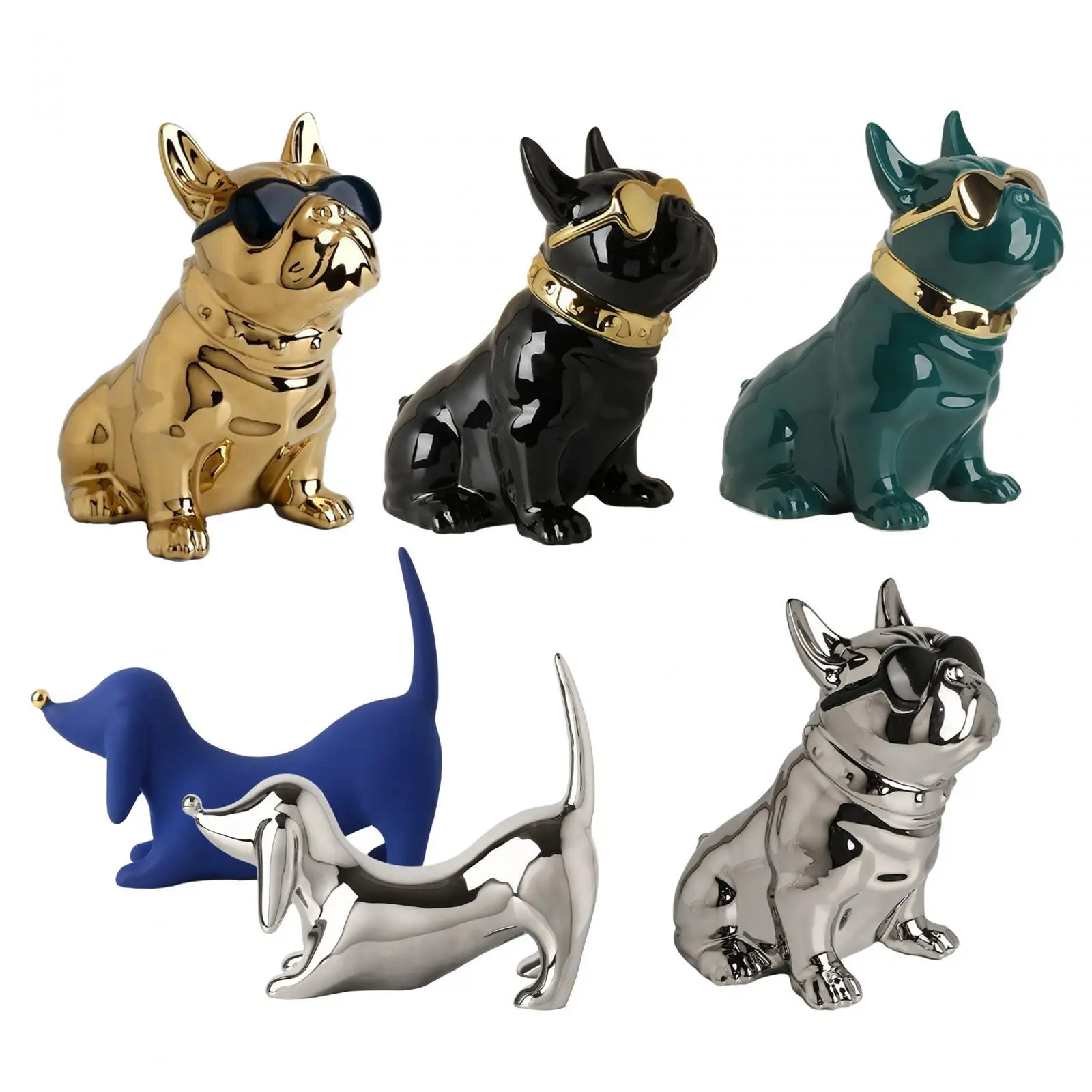 Miniatures Dog Statue Creative for NightStand Living Room Housewarming Gifts