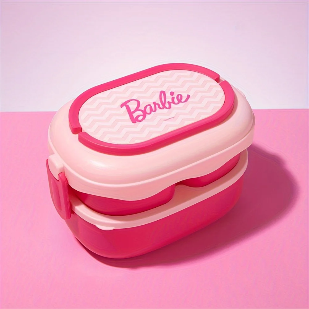 

Barbie Collection Double Layered Bento Box 1600mL PP Material with Utensils Leak-Proof Portable Lunch Box for Kids Adults Food
