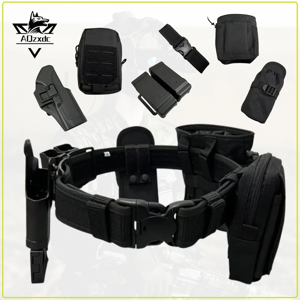 

Six in One Tactical Belt Set Airsoft Quick-Draw Holster with Water Bottle Bag Phone Pouch Magazine Box for Glock G17 P1 G22 N1