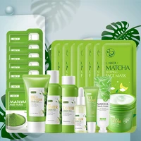 Kit de cuidado de la piel de té verde, cosmético coreano, exfoliante, belleza, juego de cuidado facial para mujeres, kit de productos Sakura
