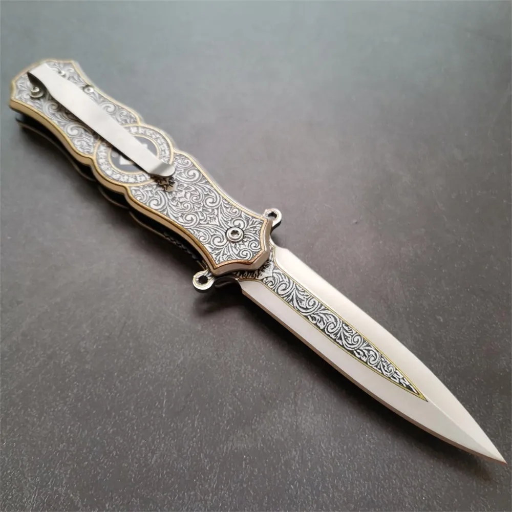 1pc Stainless Steel Military Tactical Knife, EDC Pocket Knife, Self-Defense, Very Suitable for Hiking, Camping, Fishing, Knife