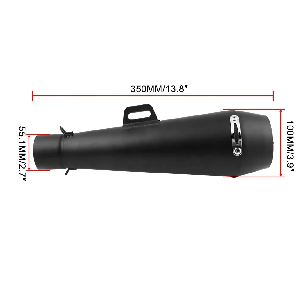 High Temperature Resistant Black M4 Motorcycle 51 mm Exhaust Muffler Pipe with DB Killer Slip 3