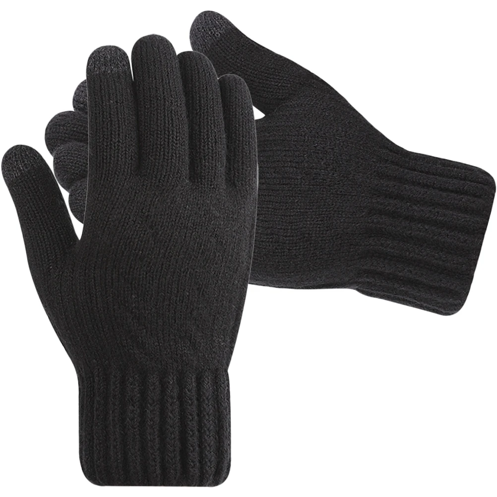 

1 Pair Of Thickened Wool For Men Comfortable Warm Winter Outdoor Gloves Wear-Resistant Travel Gloves For Hiking Cycling Hand