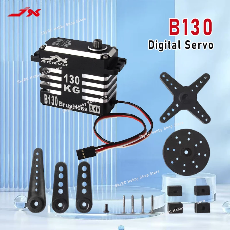 Servo digital JX Servo B130 - 130 kg de par mega, engranaje de metal CNC completo, sin escobillas, para coches, camiones y robótica 1/5 RC