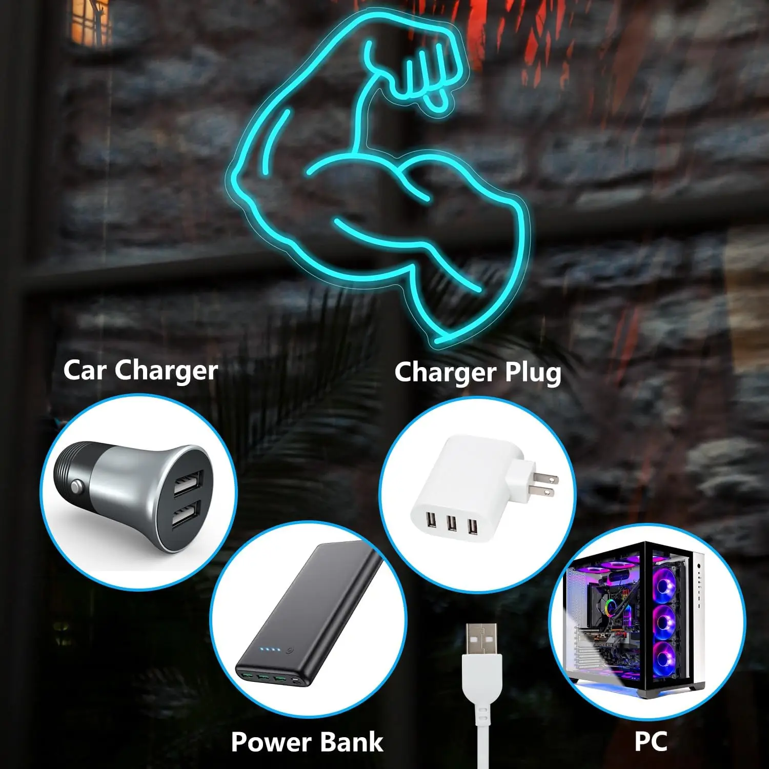 Muscle Arm Neon Sign Blue Glow Bodybuilder Silhouette LED Light for Home Gym Decor Man Cave Wall Art Fitness Gift for Men