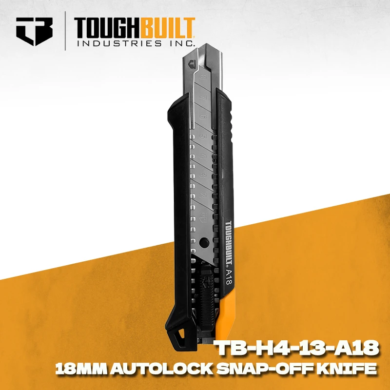 TOUGHBUILT Utility Knife TB-H4-13-A18 18MM AutoLock Snap-off Knife Toughbuilt Multifunctional Cutting Hand Tool
