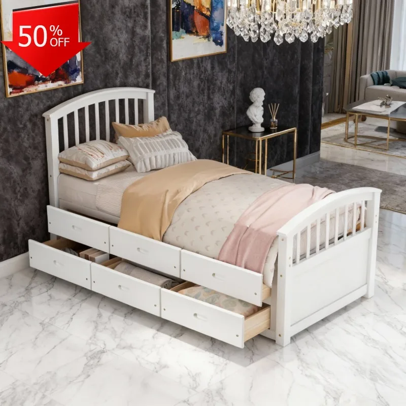 

Children Beds Twin Bed Frame King Size Queen Bed Frames Individual Bunk Beds Adults Bedroom Cabinet Home Furniture Clearance