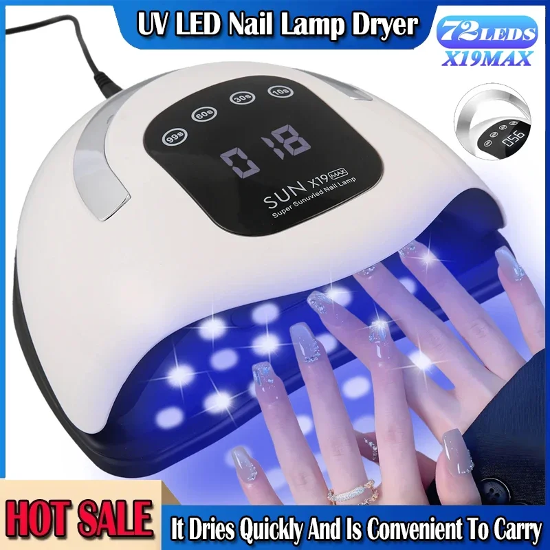 

72LED UV Nail Art Lamp Professional High Power Nail Dryer with Sensor Fast Curing Gel Nail Polish Drying Lamp Nail Salon Tools