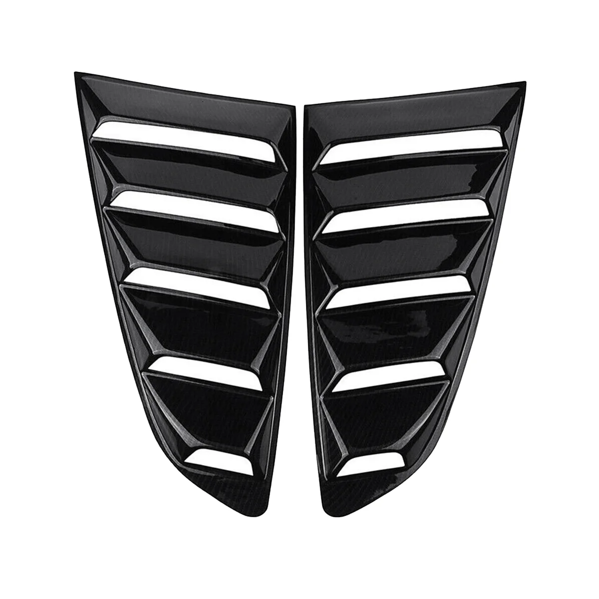 

Carbon Fiber Color Rear Side Vent Quarter Window Louver Shutter Cover Trim for Ford Mustang 2015+